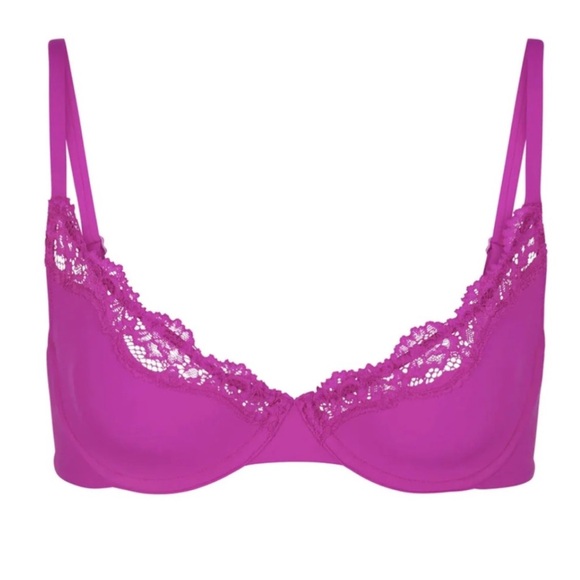 SKIMS Other - Skims 34F Fits Everybody Lace Unlined
Scoop Bra Lollipop Purple